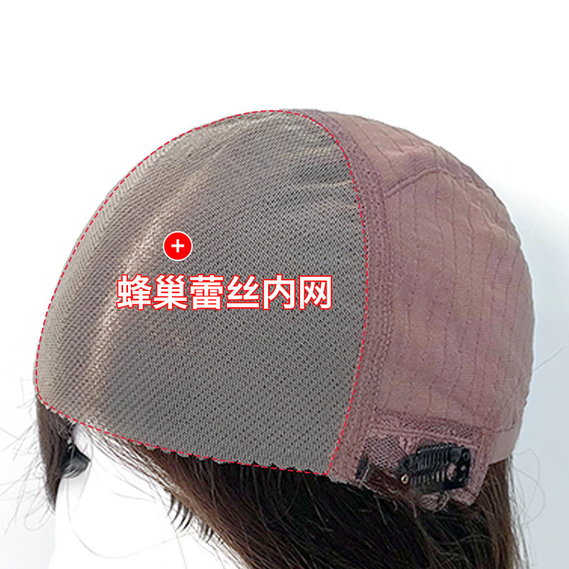 注目のかつらの女性の短いカールの本当の髪の全本当の髪の通気性の自然な本当の髪の波紋はレースの頭のカバーにアイロンをかけます。|undefined