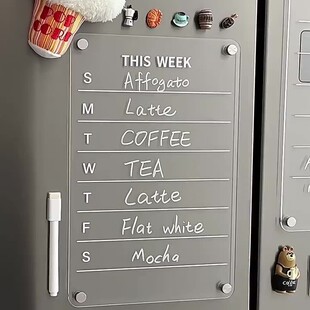 Refrigerator sticker display board magnet message board transparent acrylic iron door magnetic attraction week schedule memo erasable