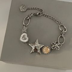 貝母心星チェーンブレスレット
