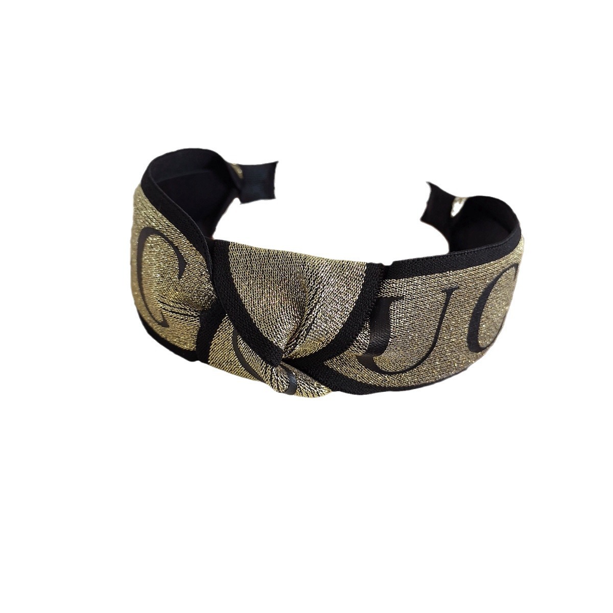 Wide edge knotted with high-end temperament, letter headband headband, new product for headwear_voghion.com