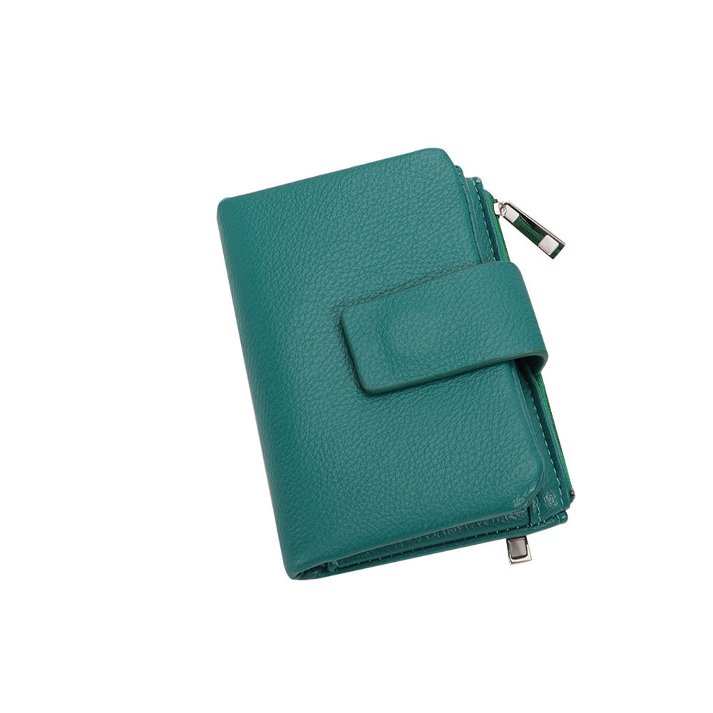 2025 Europa y los Estados Unidos nueva cartera de mujer alta sensación simple PU litchi doble doble cartera multifuncional en una cartera