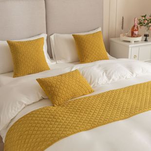 European and American Style Simple Dutch Velvet Rhombus Pattern Hotel B&B Hotel Bedside Towel Bed Flag Qinxuan