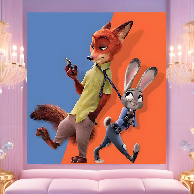 20 * 20 Crazy Zoo City pintura digital a mano diy dibujos animados pintura a mano Judith Decoration