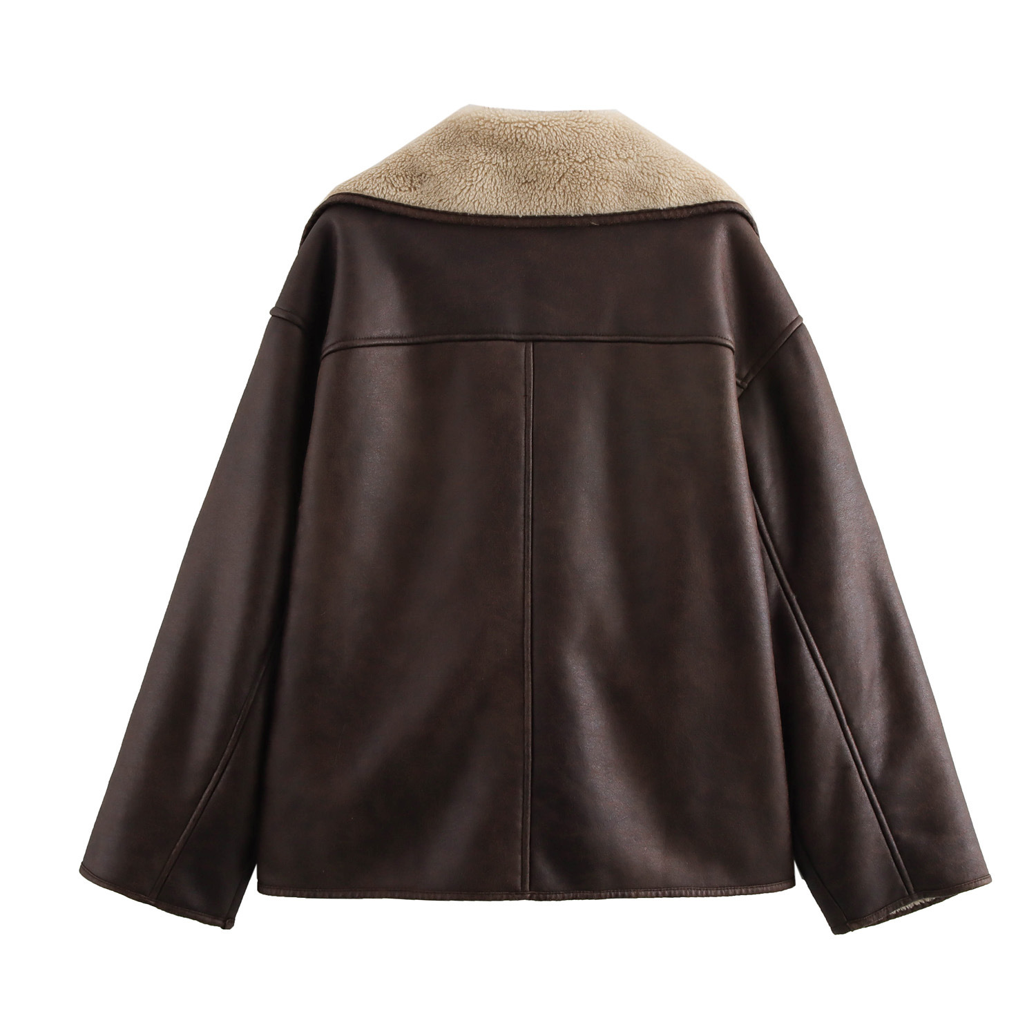 Women's Reversible Lapel Jacket Single-breasted Long-sleeved Coat_voghion.com