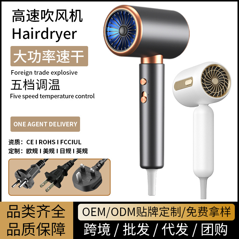 New Cross-border Hair Dryer Barrel Dormitory Home Blue Light Hair Care Salon Special High-power Hair Dryer Manufacturer Sen