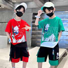 男童夏装短袖套装2026新款中大童洋气酷帅男孩夏季时髦儿童网红潮