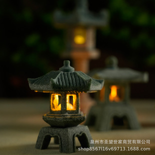 ♔ Chinese-Style Antique Stone Lanterns for Landscaping, Gardening, Micro-Landscape Ornaments, Bonsai, Fish Tank Decoration, Japanese-Style Desktop Zen