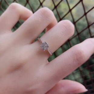 14k White Gold Fashion Flower Proposal Diamond Ring Women's Cultivated Diamond 30 Points 1 karat Synthetic Real Diamond Ring