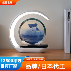 威楽星クロスボーダー新商品流砂画夜灯携帯電話無線充創意プレゼントLED電気スタンドベッドサイド置物