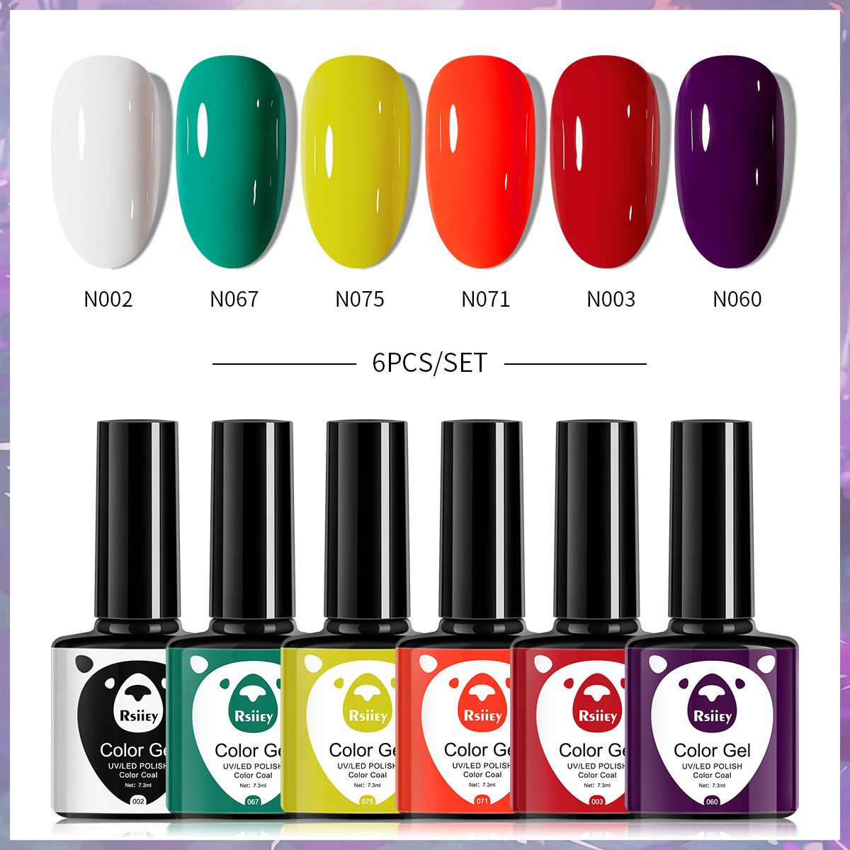 6-color nail polish glue suit popular color painted glossy cat eye UV phototherapy glue for nail salon