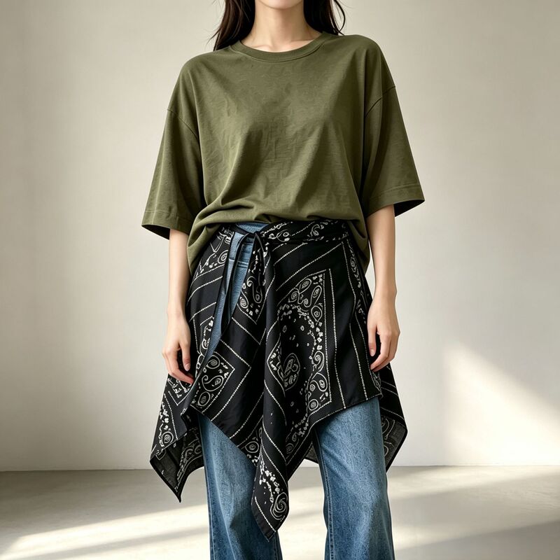 Layered irregular printed skirt with side ties for styling Layered irregular printed skirt with side ties for styling