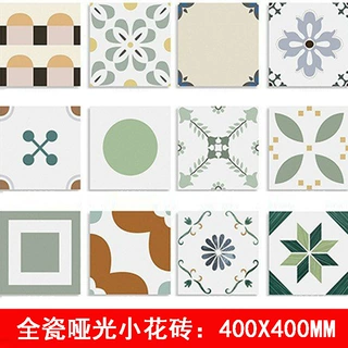 法式400×400网红小花砖厨房卫生间浴室防滑地砖阳台厕所艺术瓷砖
