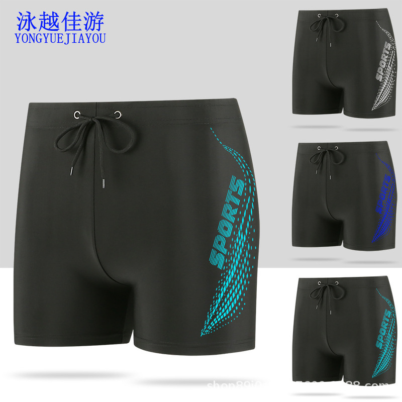 6901 Men's Swimming Trunks Guangdong Swimming Yuejia Swimming Hot Spring Seaside Swimming Pool Boys Swimsuit Slider Polyester