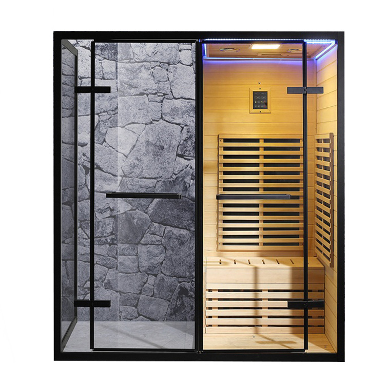 Fuente de la fábrica de lujo sauna general cuarto de baño sala de vapor en casa separación de vapor seco y húmedo partición de baño