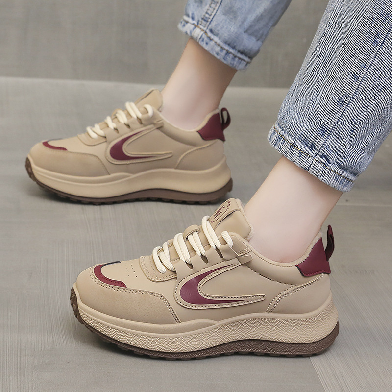 Factory Wholesale Thick-Soled Velvet Sneakers for Women 2025 New Autumn and Winter Velvet Cotton Shoes for Students Lightweight Shock-Absorbing Factory Wholesale Thick-Soled Velvet Sneakers for Women 2025 New Autumn and Winter Velvet Cotton Shoes for Students Lightweight Shock-Absorbing