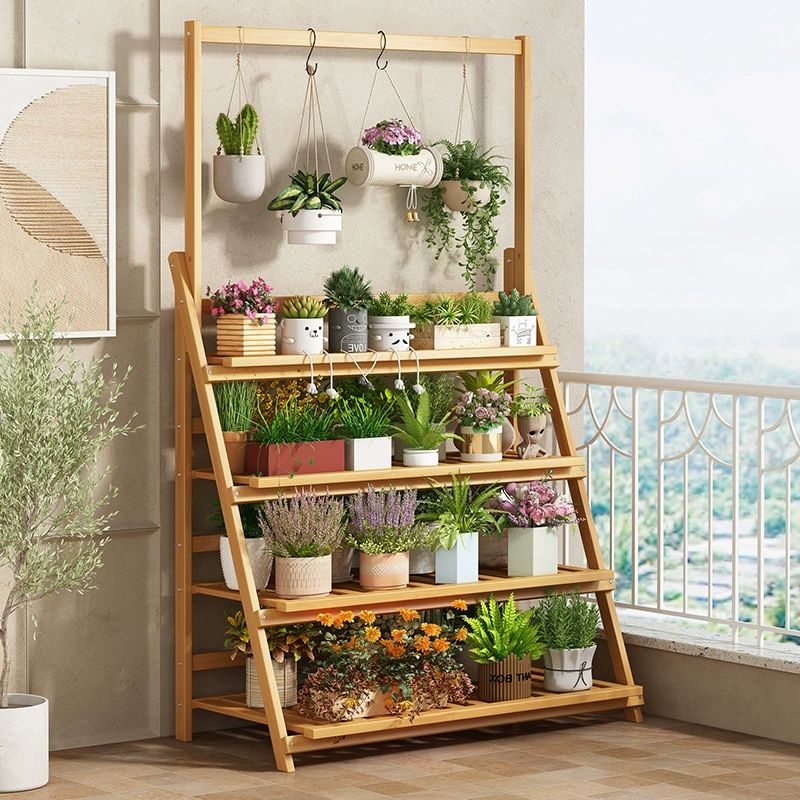 Полка для цветов, домашняя гостиная, стойка для цветочных горшков, компактная напольная складная стойка для хранения в помещении, новое украшение для балкона, многослойная