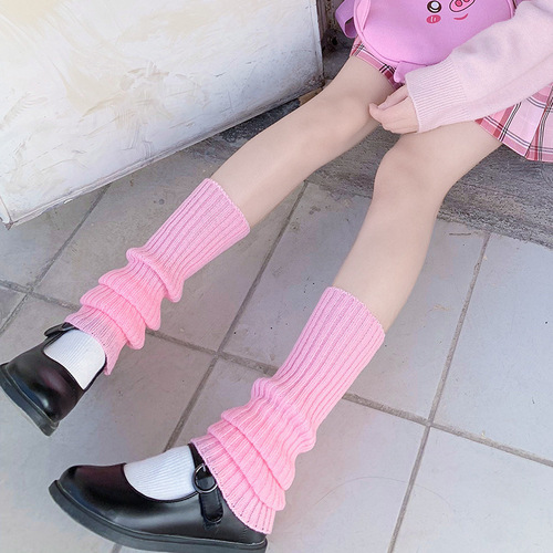 Japanese lolita sweet soft girl fur ball pile socks lolita knee socks set jk calf socks mid-tube autumn and winter