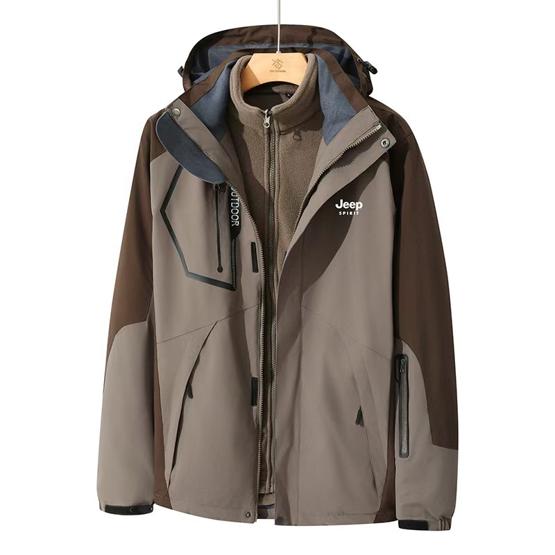 Chaqueta de pareja al aire libre chaqueta de hombre tres en uno impermeable cazadora desmontable engrosada Otoño e Invierno chaqueta de alpinismo para mujer