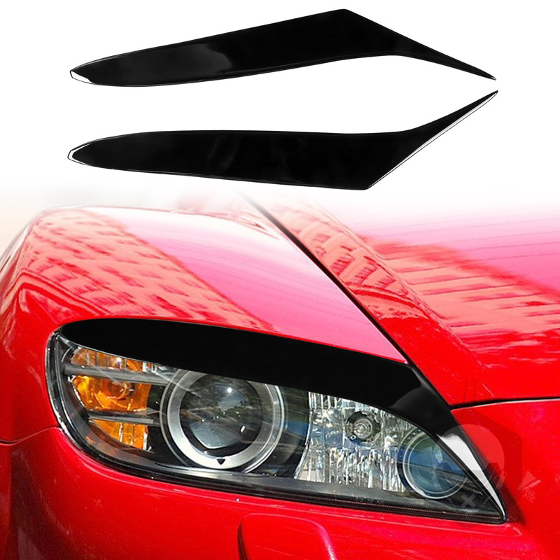 Suitable for Mazda Rx8 Headlight Eyebrow Front Face Decorative Sticker Piano Black Car Exterior Modification Accessories Suitable for Mazda Rx8 Headlight Eyebrow Front Face Decorative Sticker Piano Black Car Exterior Modification Accessories