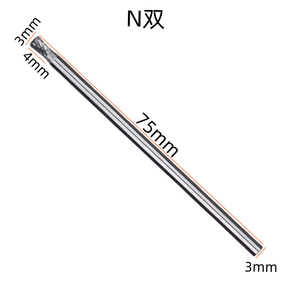 3x3x75mm varilla de extensión de aleación dura archivo rotatorio de acero de tungsteno archivo rotatorio amoladora eléctrica accesorios de pulido Desbarbado