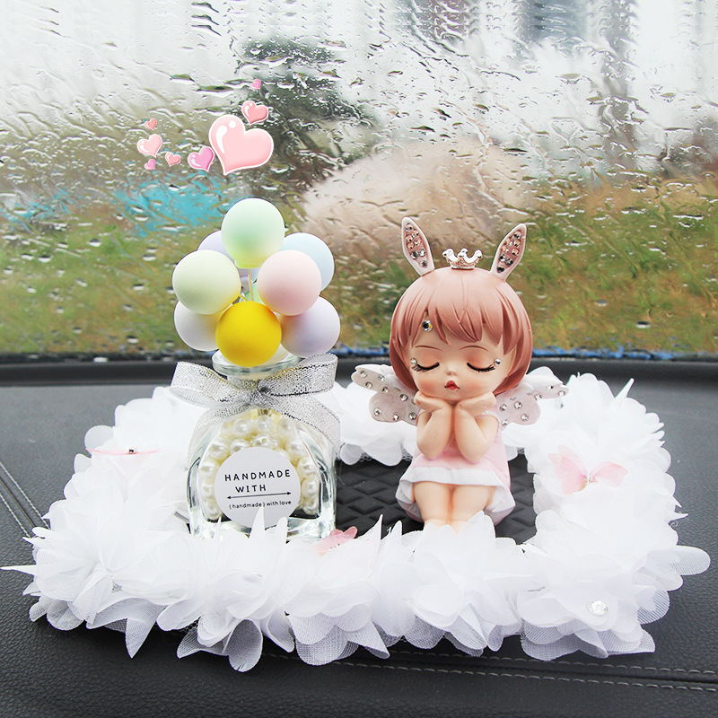 Adornos de coche Annie de diamantes adornos de coche ángel resina linda niña de dibujos animados interior del coche regalo de cumpleaños