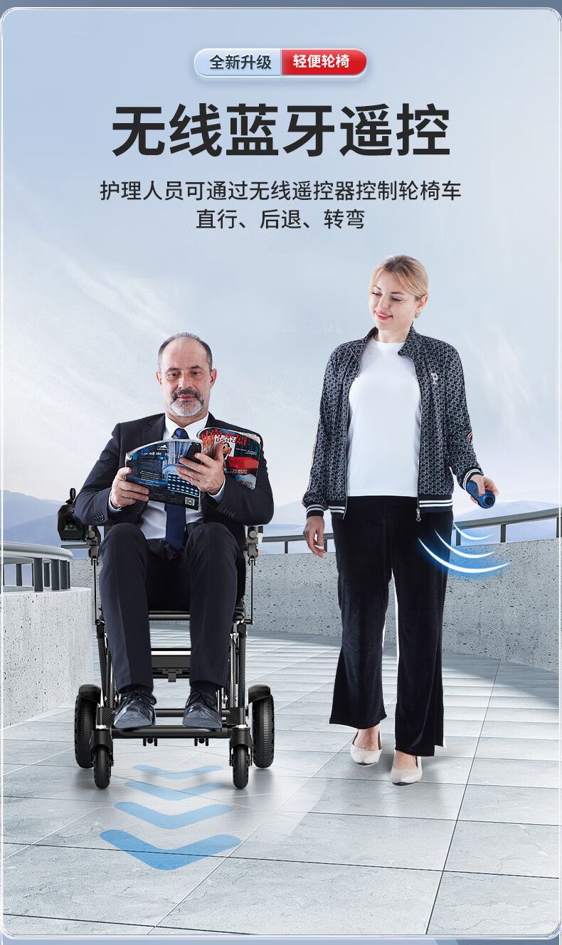SIIKLA 9.8kg Ultralight Electric Wheelchair for Elderly Foldable Lightweight
