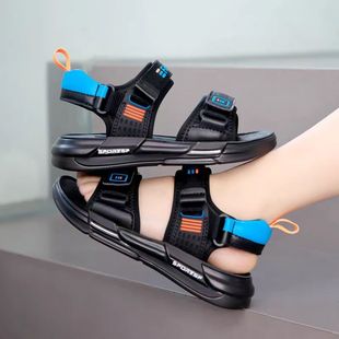 Boys Sandals 2025 New Summer Genuine Leather Children's Shoes Large Children's Soft Sole Baby Little Boy's Beach Shoes Trendy