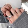 Set, adjustable brand ring, chain, Korean style, 3 piece set, simple and elegant design, internet celebrity, on index finger