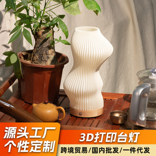 Nordic Creative Bedside Decorative Table Lamp, Artistic Atmosphere Lamp, Cross-Border Small Night Light, 3D Printed Rechargeable 3D Printing Technology