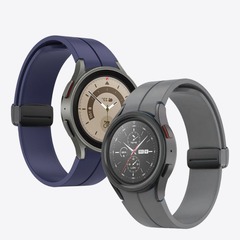 摺疊磁吸卡扣手錶帶適用華為GT3 20mm22mm通用三星watch6硅膠錶帶