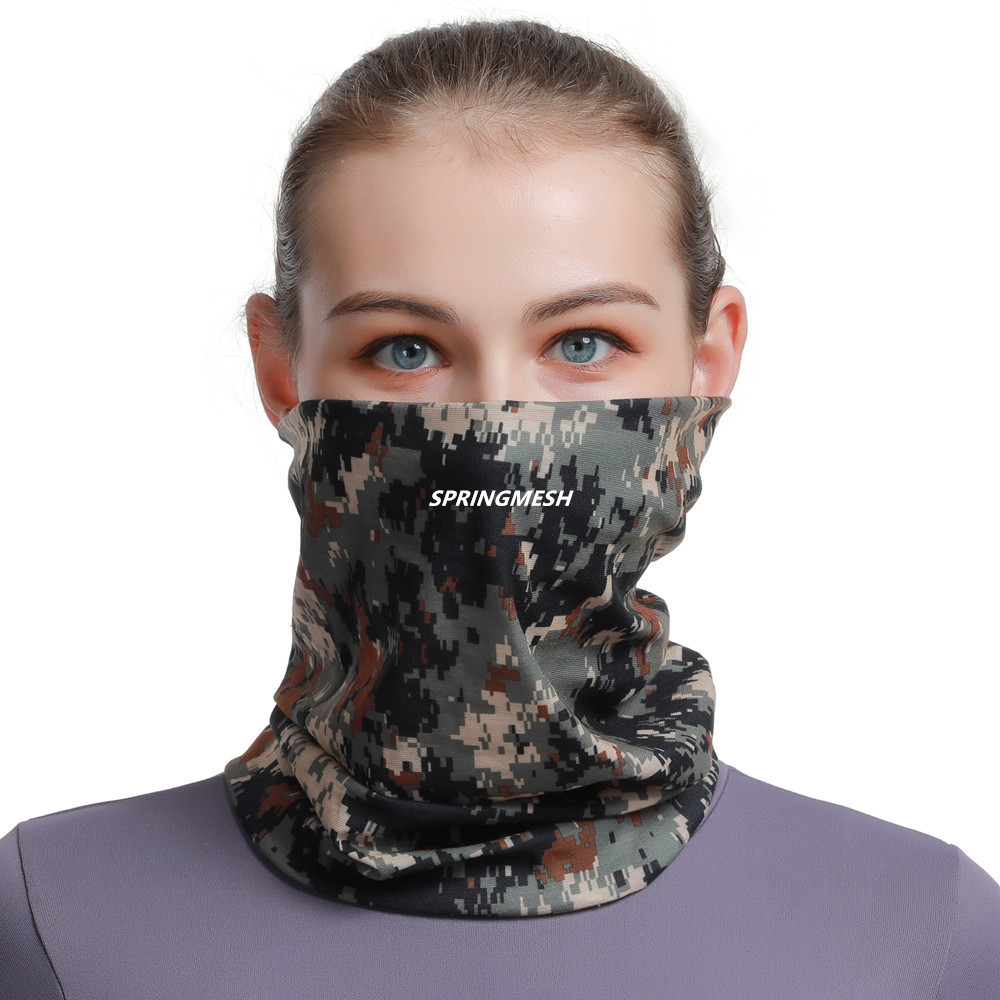 Sun protection face mask, outdoor hiking sunshade face towel, UV protection camouflage multifunctional seamless magic headscarf