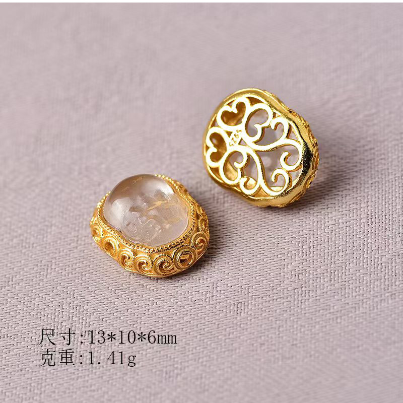 S925 Silver Gold Plated Bracelet Shuimo Jade String Ornament DIY Handmade Bead Partition Semi-finished Beaded Diy Ornaments Handmade Matching