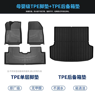Modelə uyğun ayaqaltı – for NIO ES8, ES6, ET5 - thickened-wear-resistant-eco-friendly-baby-safesingle-layer-modeloriginal-factory-grade-tpe-floor-mat-black-trunk-mat