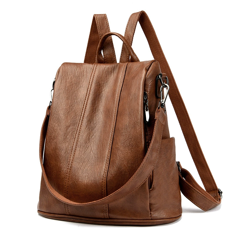Backpack, genuine leather, anti‑theft, spacious, South Korea style