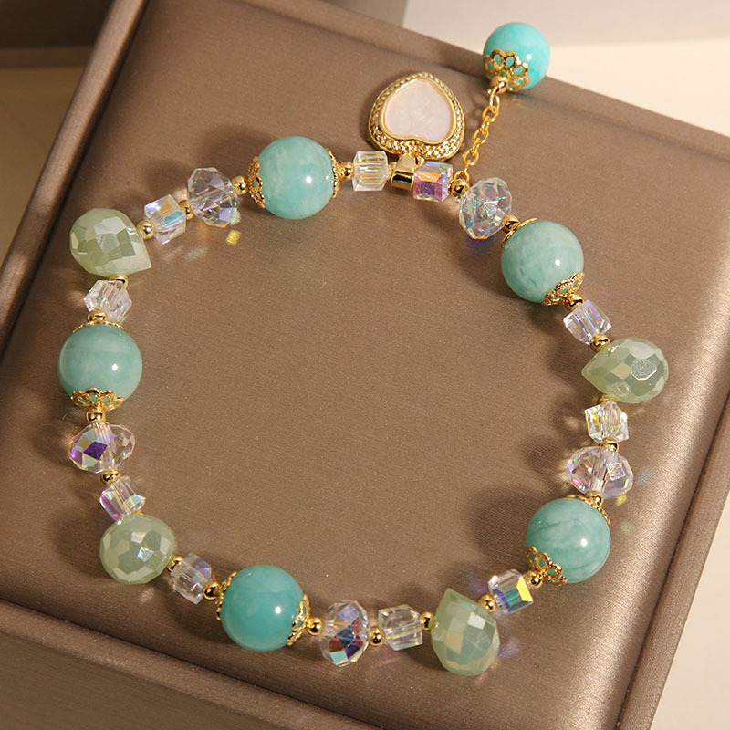 Pulsera de cristal de piedra Tianhe para mujer nuevo estilo ins ligero lujo nicho exquisito amor pulsera moda novia joyería de mano