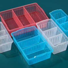 冷凍庫仕切箱冷凍庫専用層別冷凍庫専用仕切り透明デスクトッププラスチック収納かご長方形ケース