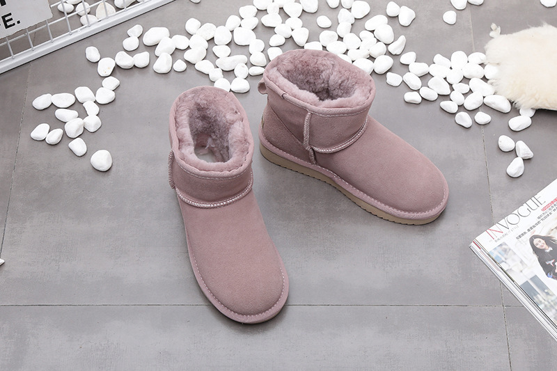 Women's short boots Flat cotton boots with lint all go with student cotton shoes_voghion.com