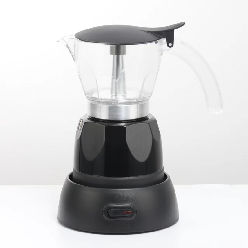 Cross-Border Household Transparent Electric Moka Pot Aluminum Moka Pot Coffee Maker Simple Portable Coffee Pot Cross-Border Household Transparent Electric Moka Pot Aluminum Moka Pot Coffee Maker Simple Portable Coffee Pot