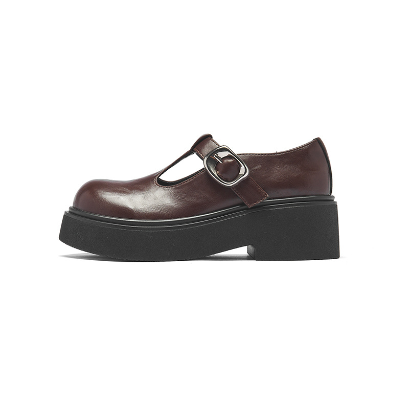 Augusto Lion Denlefour zapatos para mujeres 2025 nuevo verano marrón retro estilo británico zapatos de cuero zapatos simples