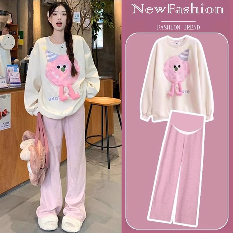 2026 New Style Sweatshirt Tops, Spring and Autumn Fashionable and Stylish Autumn and Winter Two-Piece Set for Pregnant Women