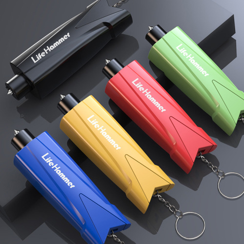 Yiju car safety hammer mini escape hammer four-in-one multi-functional life-saving hammer with parking plate car window breaker