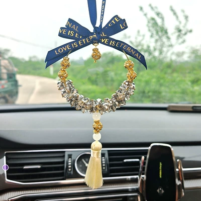 Car hanging Hanging Ornament for Rearview - high-grade-gray-foreign-trade-crystal-letter-style