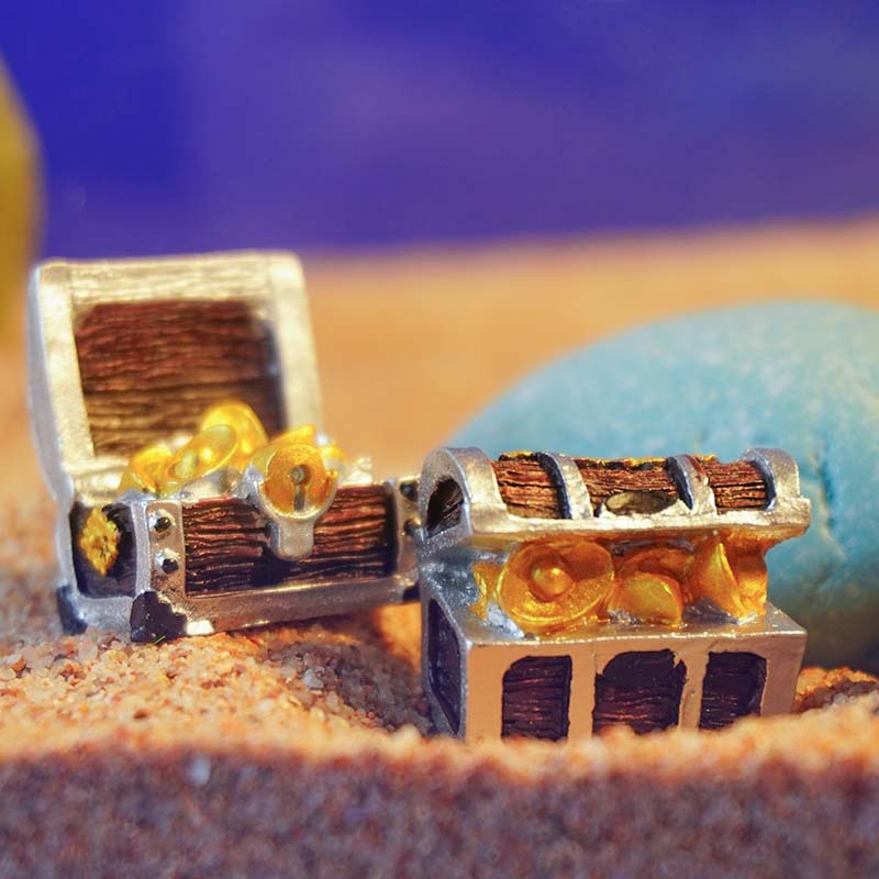 Retro jungla submarina cofre del tesoro micro paisaje musgo pequeño adorno acuario pecera paisajismo accesorios al por mayor