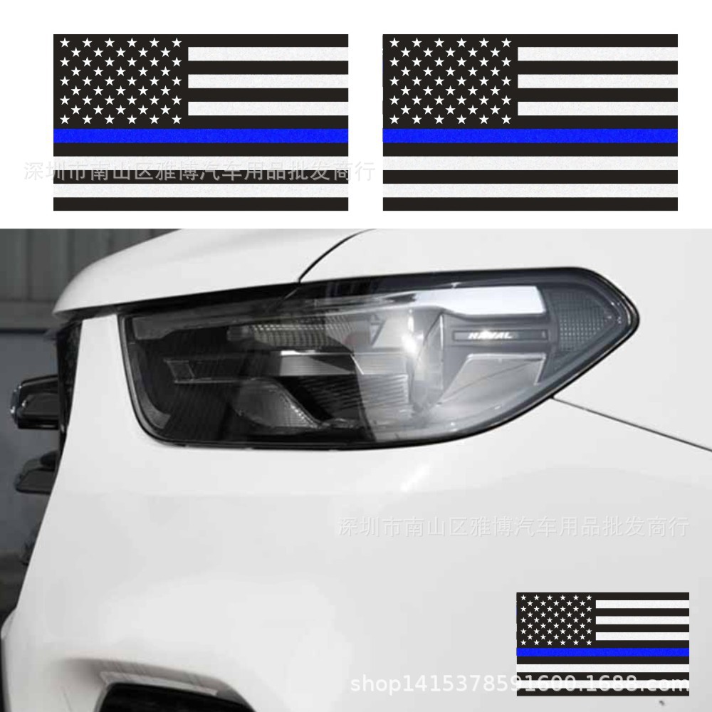 D-2409创意美国国旗改装车身贴拉花 装饰车身贴遮挡划痕车贴对装