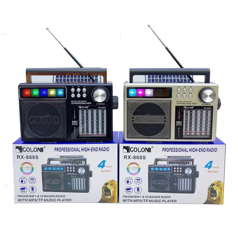 Exportación transfronteriza al por mayor retro multifuncional altavoz solar bluetooth AM / FM / SW1 - 8 banda enchufe multifuncional