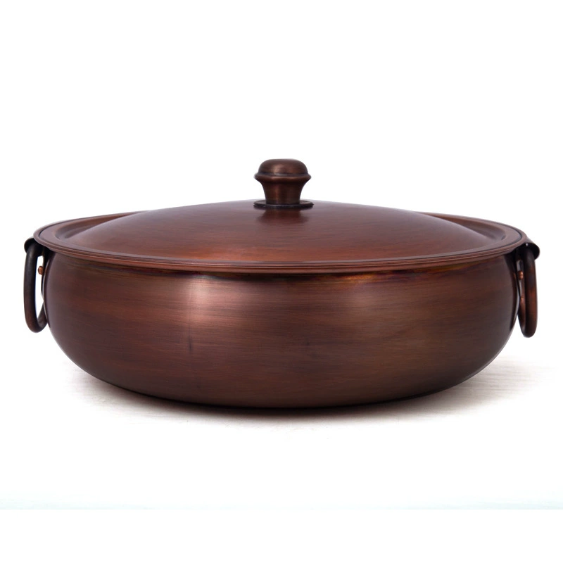Extra thick copper hot pot induction cooker gas universal mandarin duck copper soup pot old copper pot mutton copper pot hot pot
