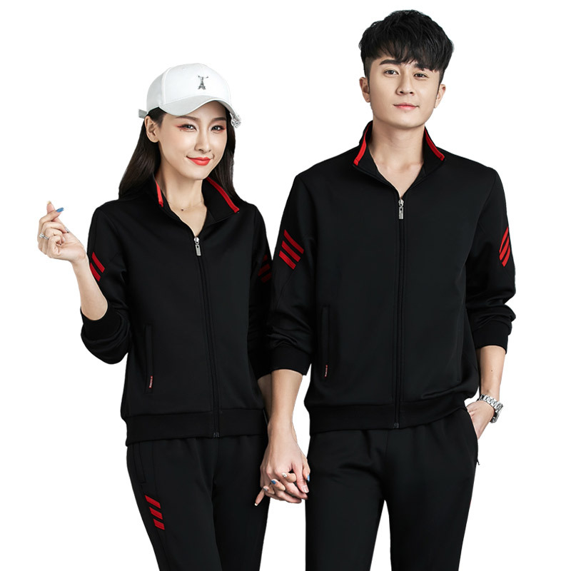 Traje deportivo informal de tres rayas para hombre, talla grande, sudadera moderna, chaqueta deportiva de otoño para hombre, pantalones de talla grande para mujer.