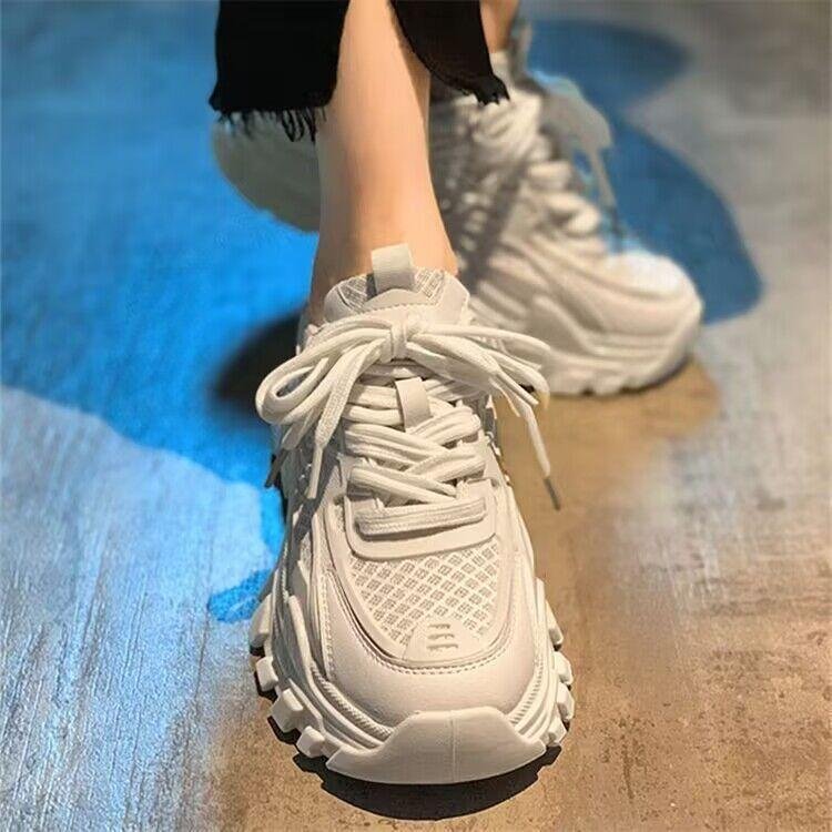 2025 Sommer neuer Stil, Mode, dicke Unterseite, Schnürschuhe, Papaschuhe, lässige Sportschuhe, einzelne Schuhe, runde Zehenpartie, Schnürschuhe, Damenschuhe, Großhandel_voghion.com