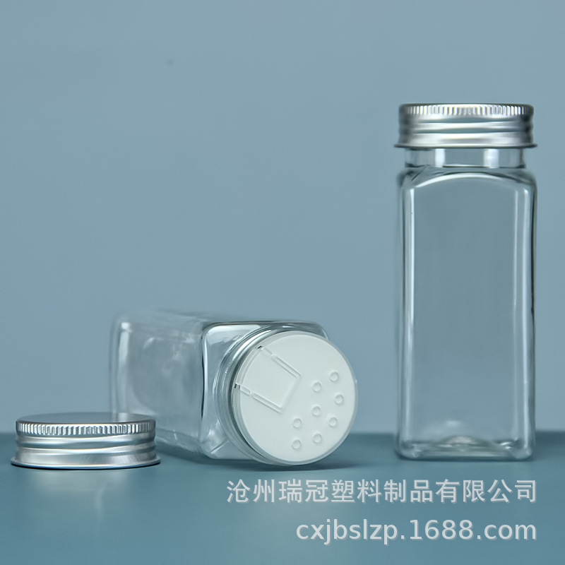 厂家100ml方形大蒜盐调料瓶 110g烧烤调料瓶 pet透明塑料瓶