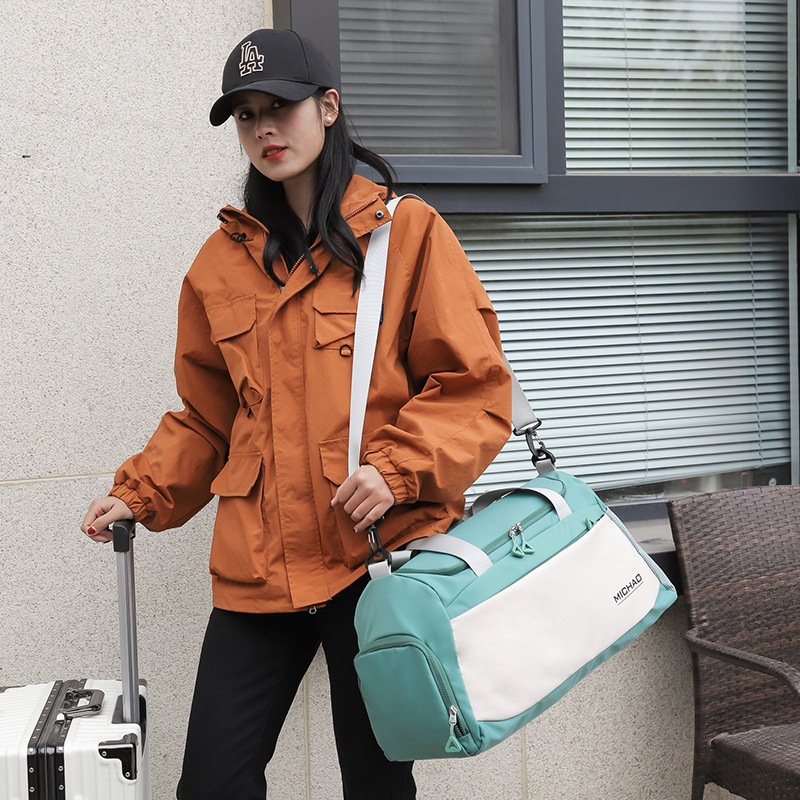 Gran capacidad de viaje al aire libre hombres y mujeres de moda Yoga Fitness bolsa almacén de zapatos independiente húmedo y seco bolsa de viaje de separación